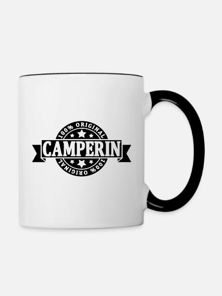 Camperin - Tasse zweifarbig - Weiß/Schwarz