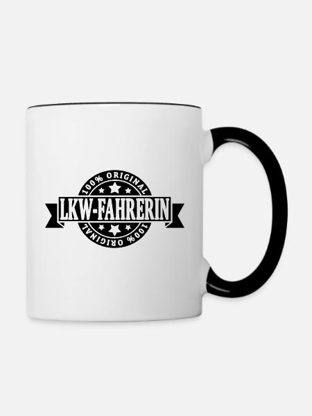 Lkw Fahrerin - Tasse zweifarbig - Weiß/Schwarz