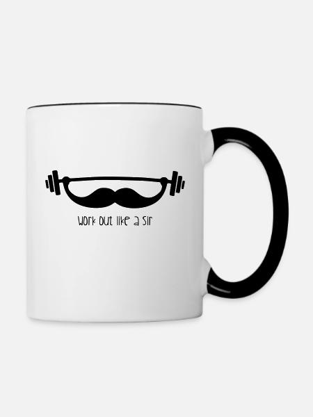 Workout like a Sir - Tasse zweifarbig - Weiß/Schwarz