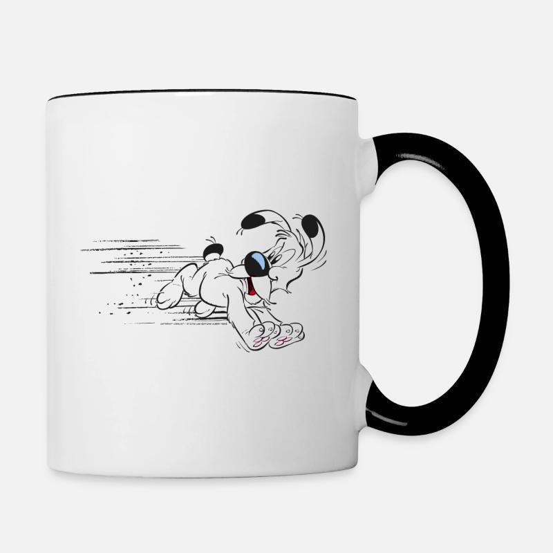 Asterix - Idefix hat es eilig - Tasse zweifarbig - Weiß/Schwarz