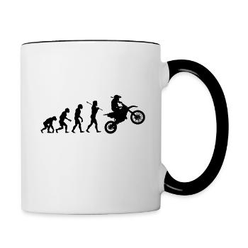 Biker Evolution - Tasse zweifarbig - Weiß/Schwarz - Rechts