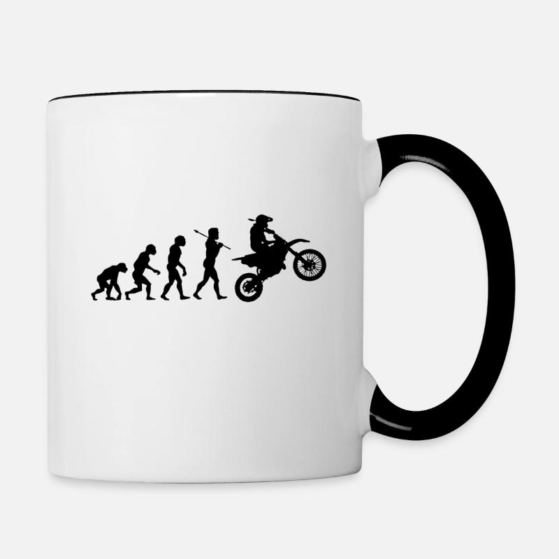 Biker Evolution - Tasse zweifarbig - Weiß/Schwarz