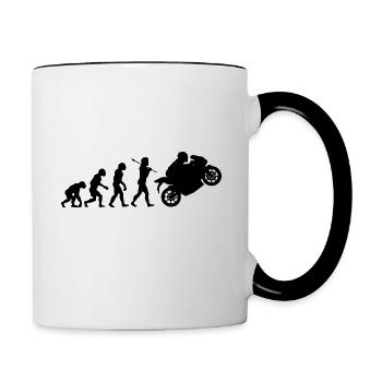 Biker Evolution - Tasse zweifarbig - Weiß/Schwarz - Rechts
