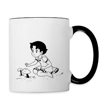 Heidi Dans Le Pré - Mug contrasté - blanc/noir - Droite