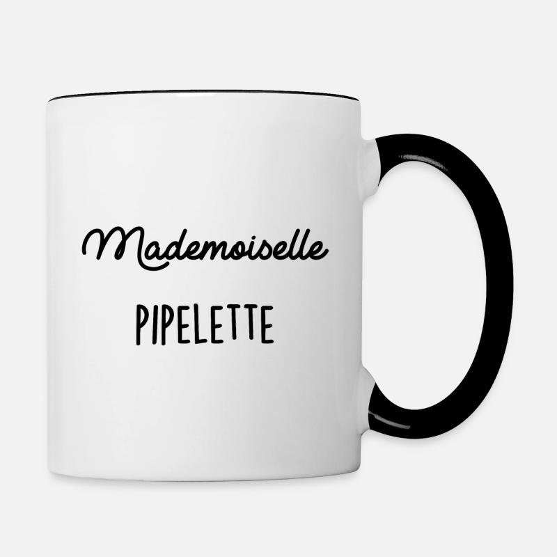 Miss Pipelette - Contrasting Mug - white/black