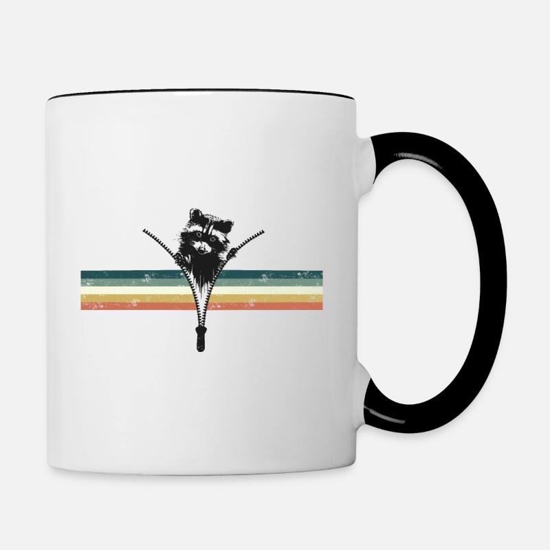 Doux raton laveur - Retrostripes - Mug contrasté - blanc/noir