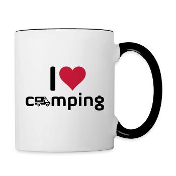 I love camping Wohnmobil - Tasse zweifarbig - Weiß/Schwarz - Rechts