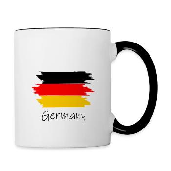 Germany Flagge schwarz rot gold - Tasse zweifarbig - Weiß/Schwarz - Rechts