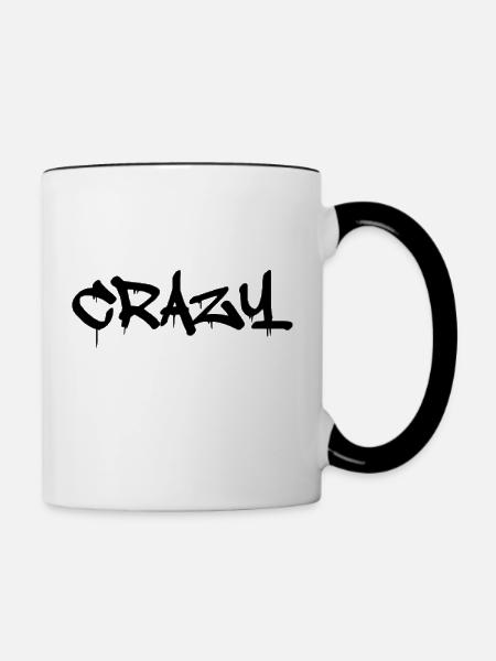 crazy - Tasse zweifarbig - Weiß/Schwarz