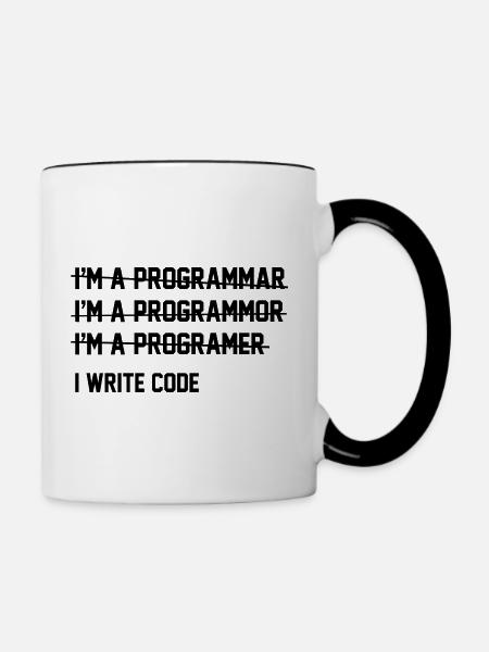 Ich schreibe Code - Tasse zweifarbig - Weiß/Schwarz