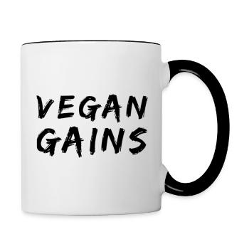 Vegan Gains - Contrasting Mug - white/black - Right