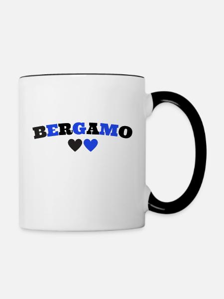 Bergamo Italien - Tasse zweifarbig - Weiß/Schwarz