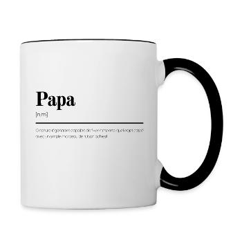 Papa - Cadeau original, définition - Mug contrasté - blanc/noir - Droite