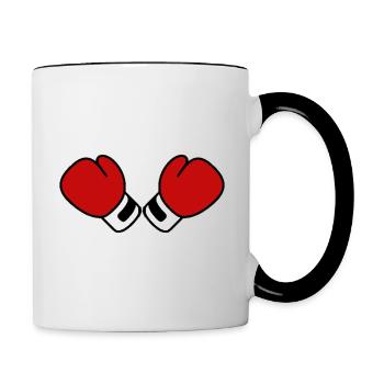 boxing gloves - Contrasting Mug - white/black - Right