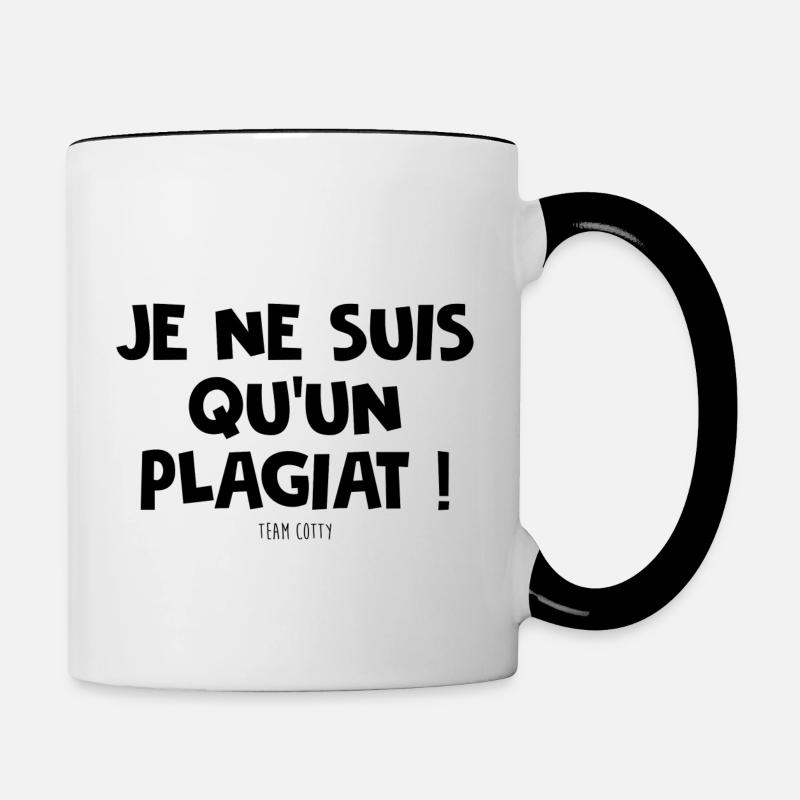 Je ne suis qu un plagiat2 - Mug contrasté - blanc/noir