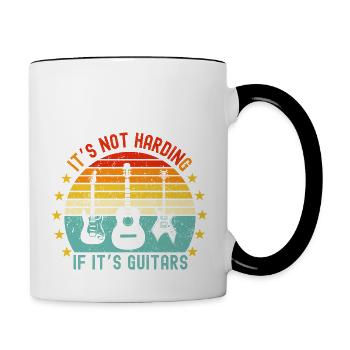IT'S NOT HARDING IF IT'S GUITARS - Funny guitar - Contrasting Mug - white/black - Right
