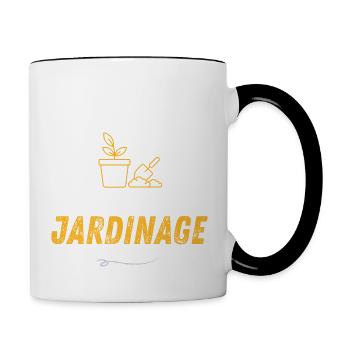 I can't gardening - Contrasting Mug - white/black - Right
