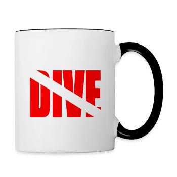 Plongée Curaçao Plongeur Down Flag Plongée sous-marine Tauchen - Mug contrasté - blanc/noir - Droite