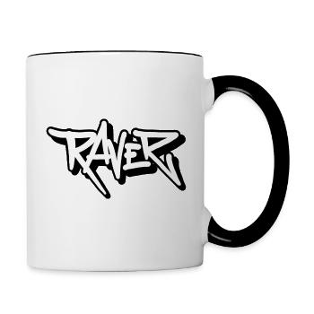 Journée du graffiti Raver - Mug contrasté - blanc/noir - Droite