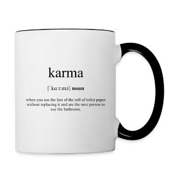 Karma Definition Dictionary - Tasse zweifarbig - Weiß/Schwarz - Rechts