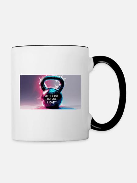Kettelball mit Motivationsspruch - Tasse zweifarbig - Weiß/Schwarz