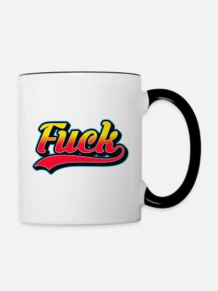 F-Wort-Retro-Logo - Tasse zweifarbig - Weiß/Schwarz