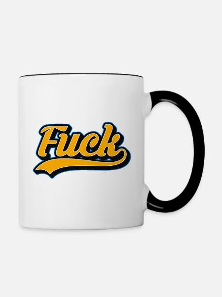 F-Wort-Retro-Skript - Tasse zweifarbig - Weiß/Schwarz