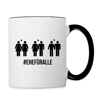 Ehe für alle - #ehefüralle - Tasse zweifarbig - Weiß/Schwarz - Rechts