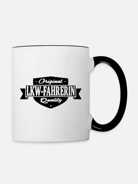 LKW fahrerin - Tasse zweifarbig - Weiß/Schwarz