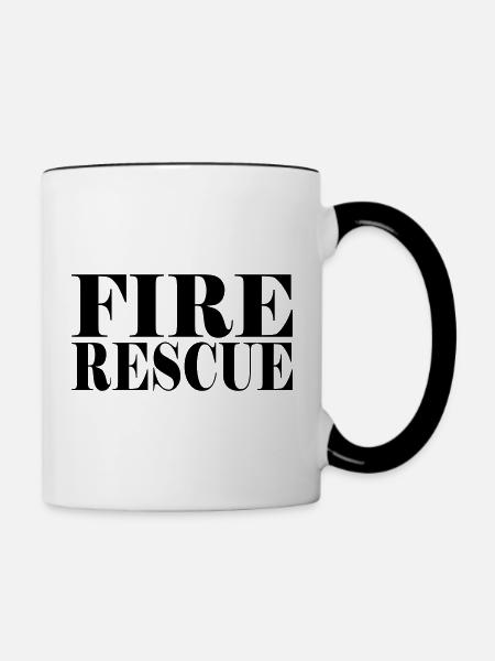 FIRE RESCUE - Tasse zweifarbig - Weiß/Schwarz