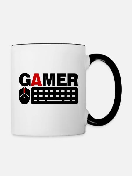 PC Gamer Computer Gaming - Tasse zweifarbig - Weiß/Schwarz