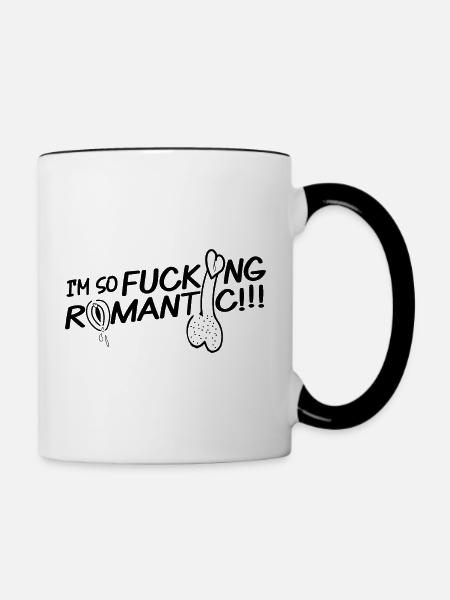 I'M SO FUCKING ROMANTIC - Tasse zweifarbig - Weiß/Schwarz