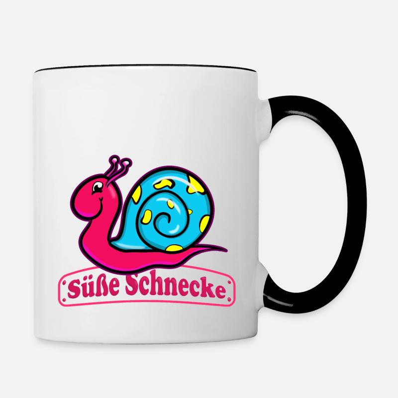 Doux escargot - Mug contrasté - blanc/noir