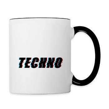 Techno Wellen Trippy Psychedelisch - Tasse zweifarbig - Weiß/Schwarz - Rechts