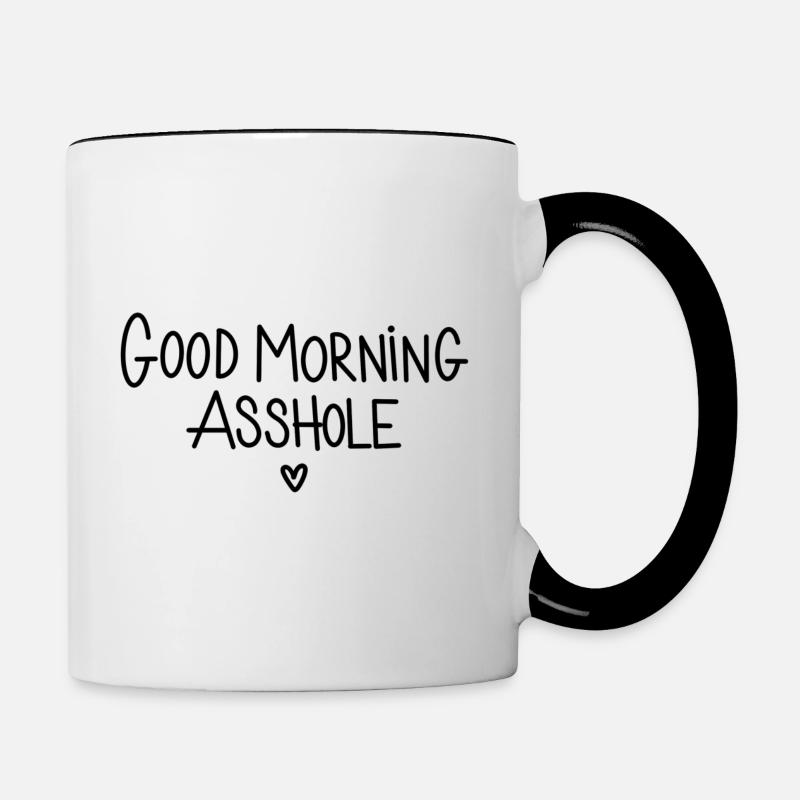 Good morning Asshole - Mug contrasté - blanc/noir