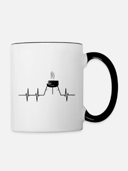 Grill Herzfrequenz - Tasse zweifarbig - Weiß/Schwarz