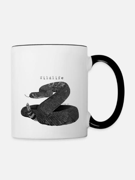 Schlange - Tasse zweifarbig - Weiß/Schwarz