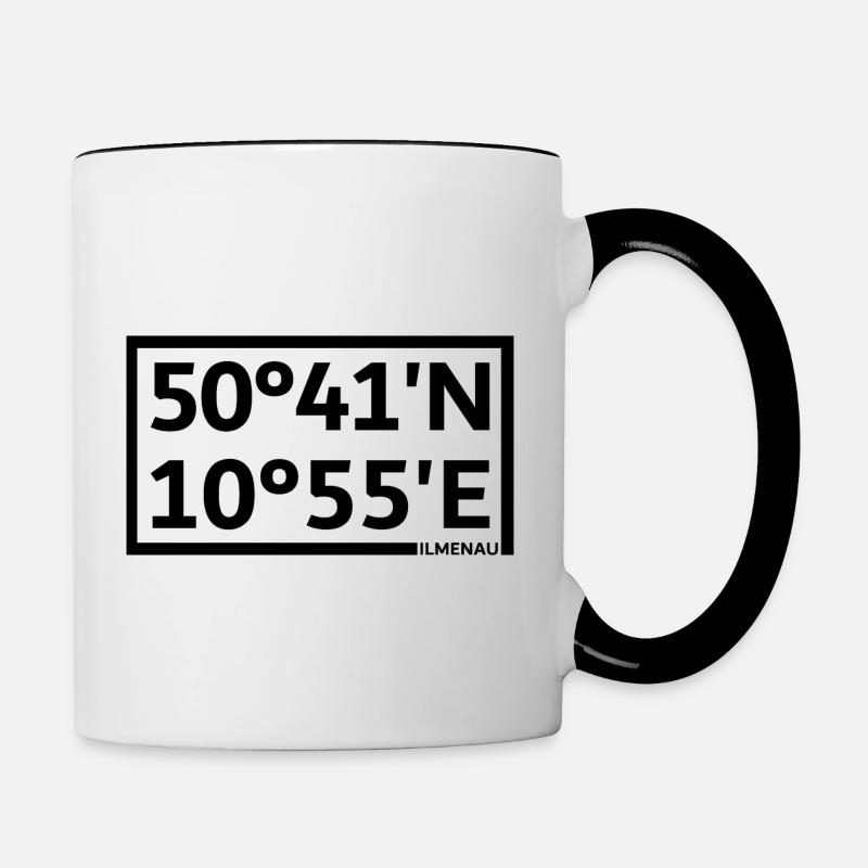 Coordonnées d’Ilmenau - Mug contrasté - blanc/noir
