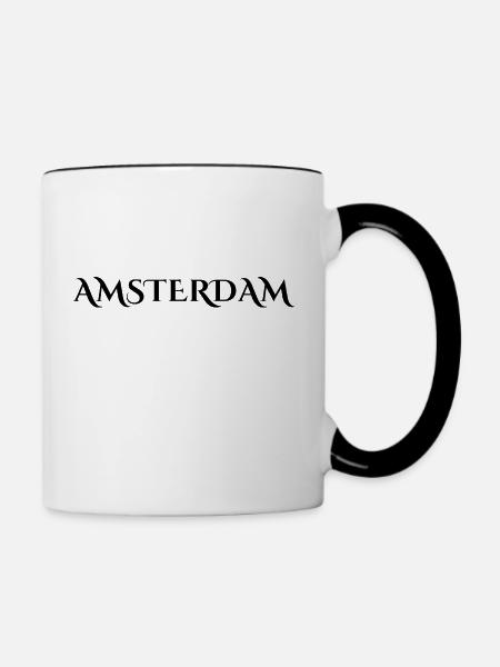 Amsterdam - Tasse zweifarbig - Weiß/Schwarz