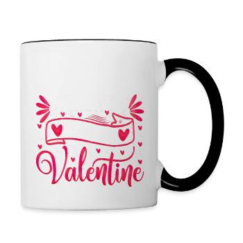 Love me Valentine Happy Valentines Valentines - Contrasting Mug - white/black - Right