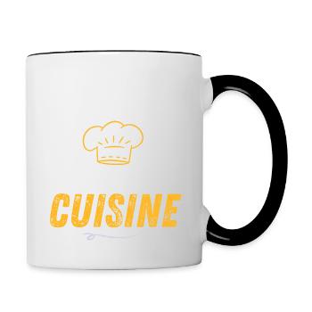 Quotes - I Can't I Have Cooking - Contrasting Mug - white/black - Right