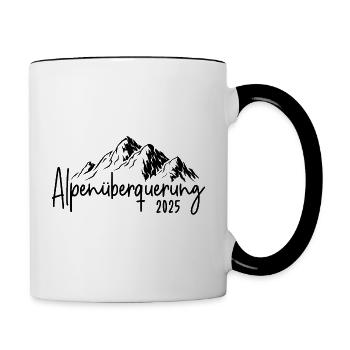 Alpenüberquerung 2025 Wandern Alpen Überquerung - Tasse zweifarbig - Weiß/Schwarz - Rechts