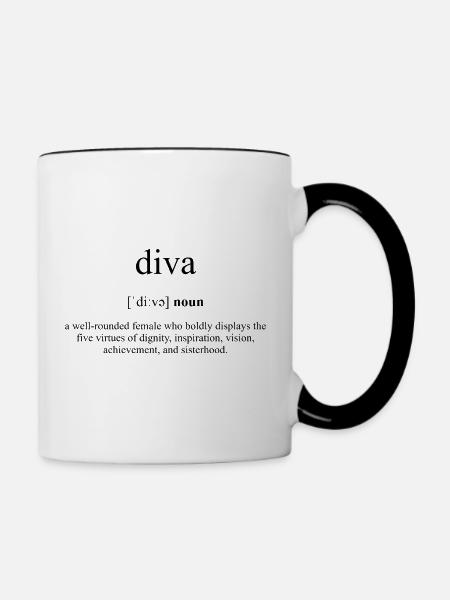 Diva Definition Dictionary - Tasse zweifarbig - Weiß/Schwarz