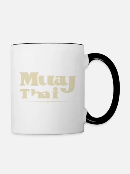 Muay Thai - Tasse zweifarbig - Weiß/Schwarz