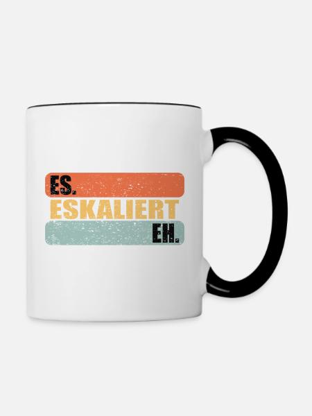 Es Eskaliert Eh - Tasse zweifarbig - Weiß/Schwarz
