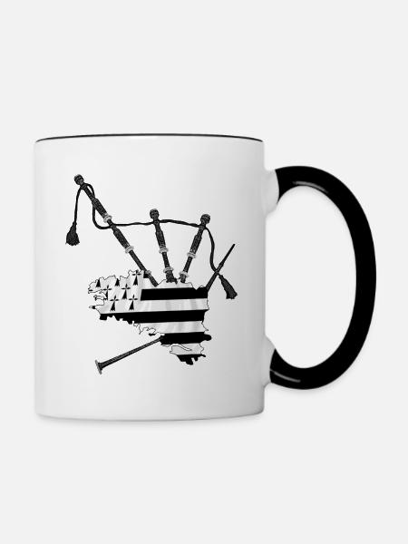 Dudelsack - cornemeuse - Tasse zweifarbig - Weiß/Schwarz