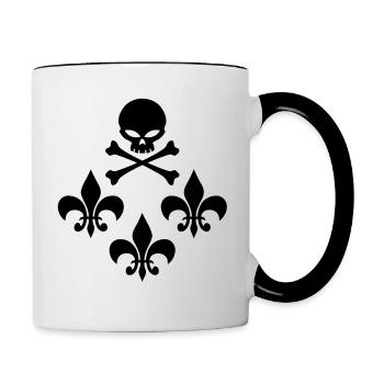 skull_lys - Mug contrasté - blanc/noir - Droite
