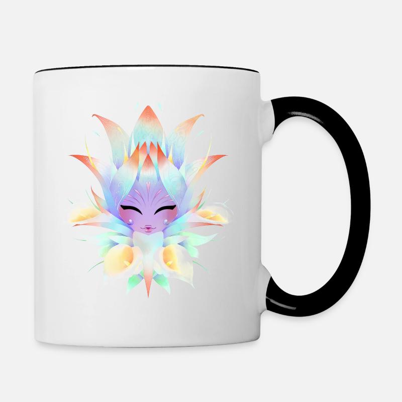 Fée en fleurs - Mug contrasté - blanc/noir