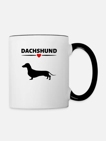Dachshund - Tasse zweifarbig - Weiß/Schwarz