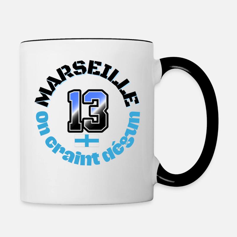 Marseille on craint dégun - Mug contrasté - blanc/noir